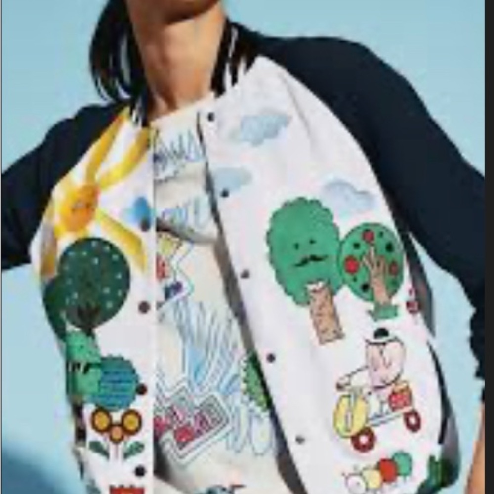 Colorful Graphic Bomber Jacket
